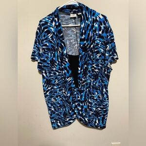 Blue and Black Patterned top